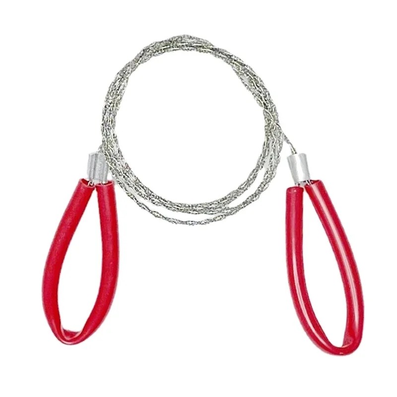 1Pcs Stainless Steel Cable Saw Metal Wire Saw Hand Pocket String Rope Saw Emergency Survival PVC