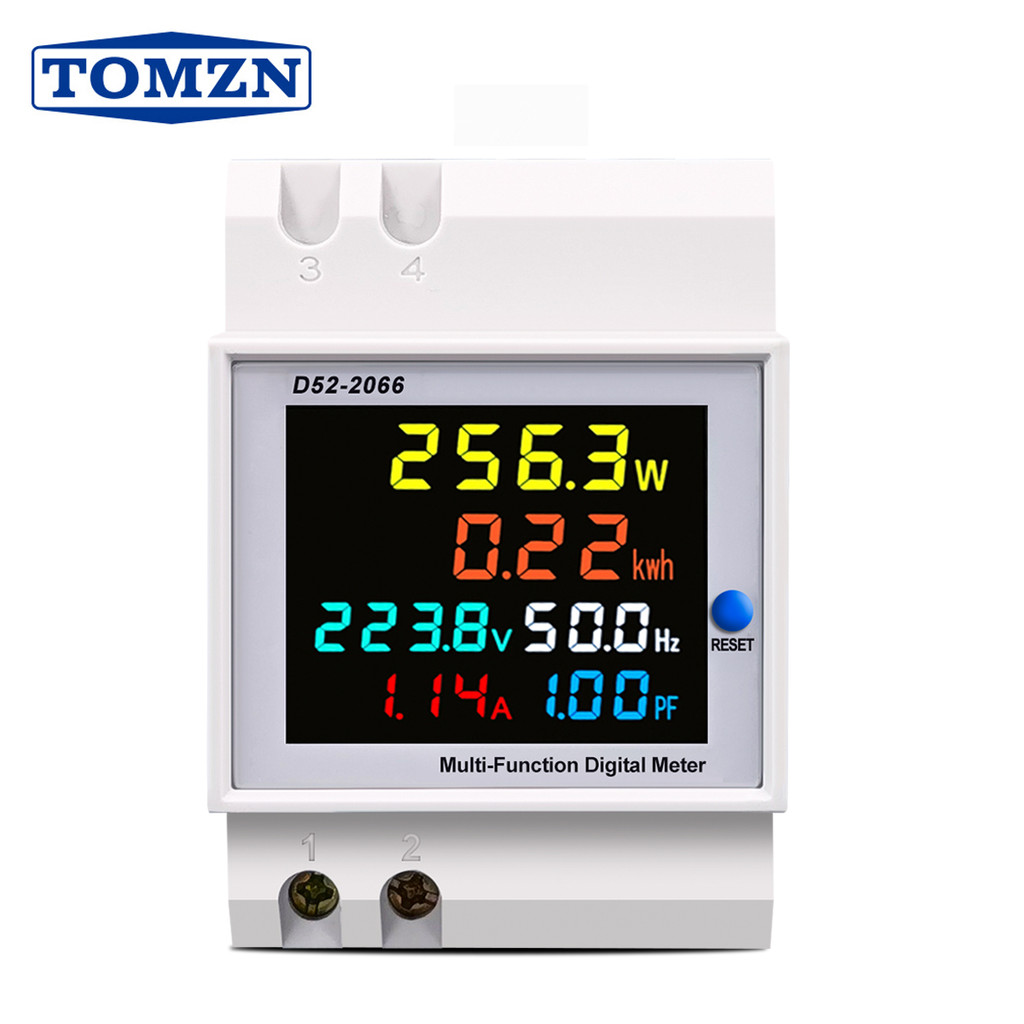 FLASH SALE    Din rail AC monitor 6IN1 110V 220V 380V 100A Voltage Current Power Factor Active KWH E