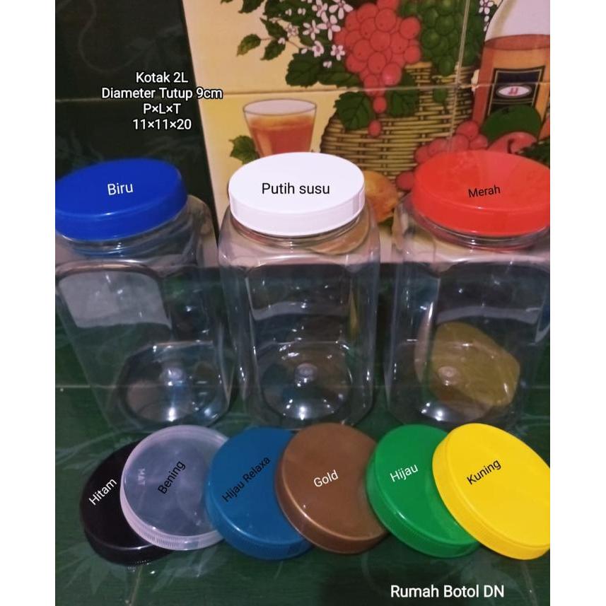 TOPLES KOTAK 2 LITER TUTUP PLASTIK
