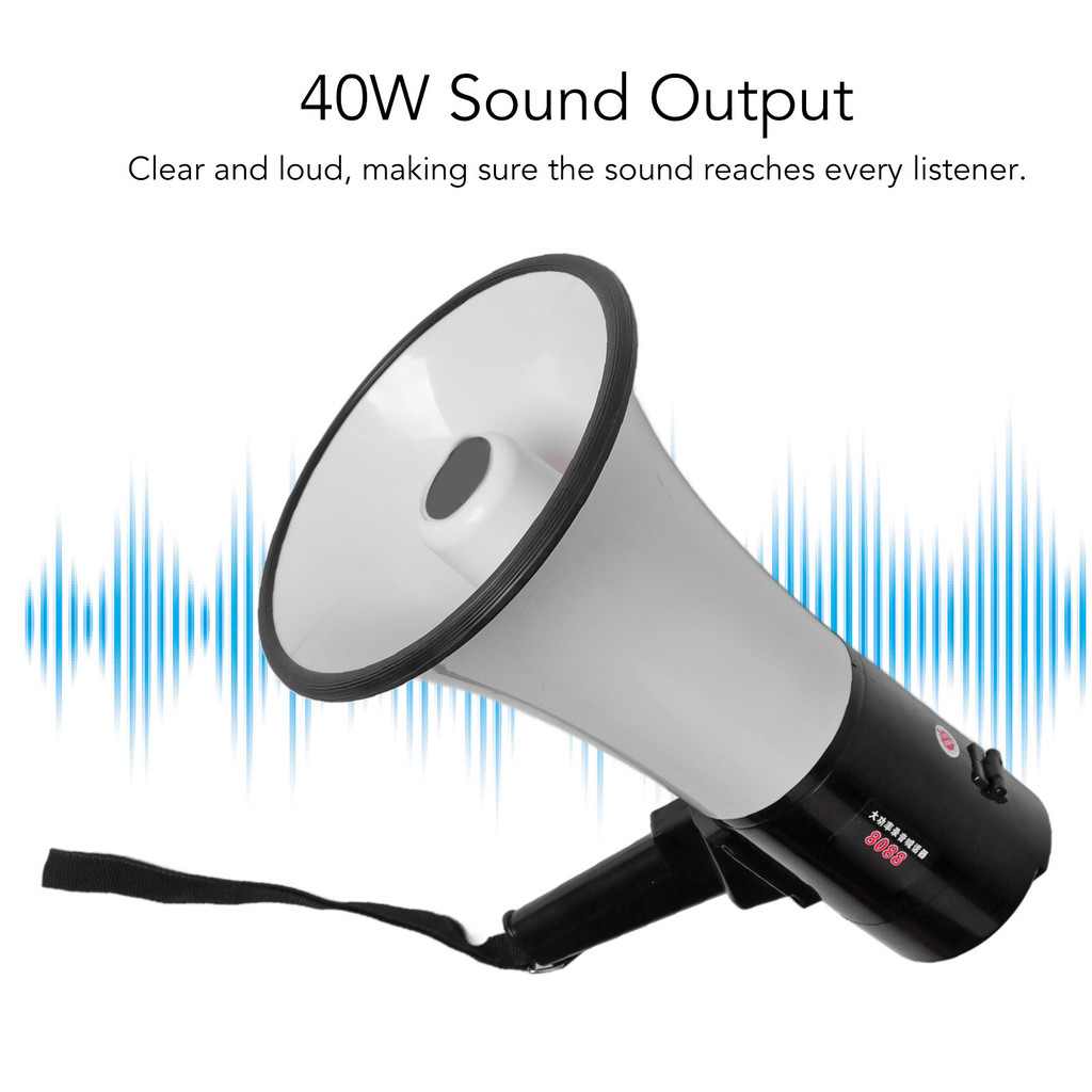 Blow Horn Speaker Portable Megaphone Bullhorn Outdoor Handheld Blow Horn Speaker 40W With Lithium