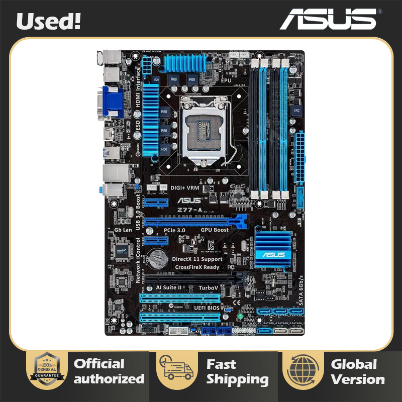 Asus Z77-A Desktop Motherboard Z77 Socket Lga 1155 I3 I5 I7 Ddr3 32G Atx Uefi Bios Motherboard