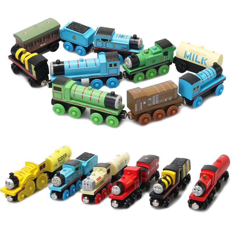 Thomas And Wooden Pocket Toy Train El Molley Gold Diesel Lady Toby Railway Road Track For Boy