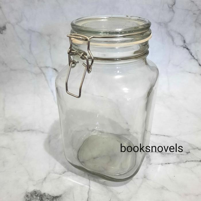 2 LITER TOPLES KACA KEDAP UDARA MASON JAR BIJI ACAR KOPI ARAK BESAR