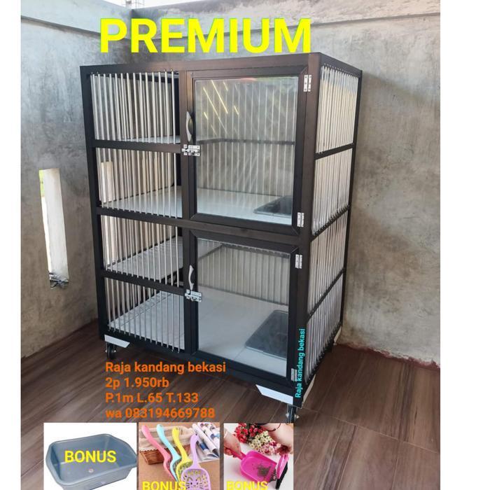 kandang kucing alumunium (Raja kandang bekasi) - Putih