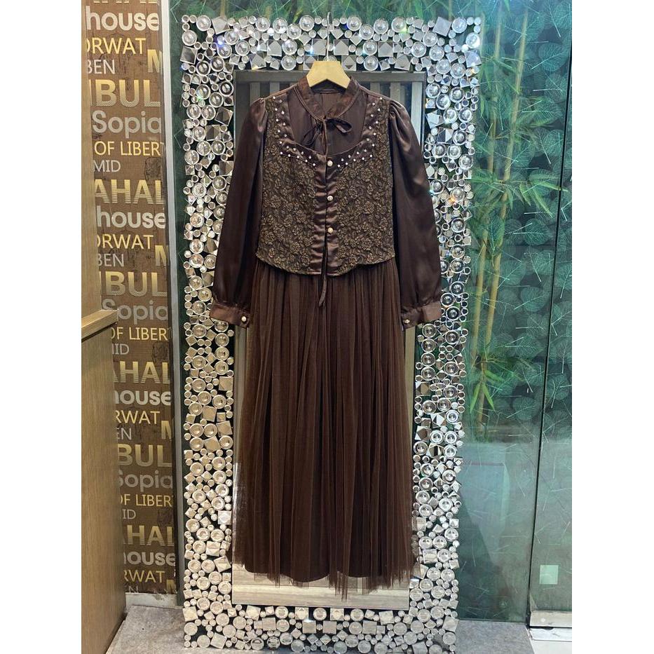 Gamis Tutu Lily By Bombshellstores / Set Wanita / Set 2 In 1 / Ootd Kondangan / Gamis Kondangan /