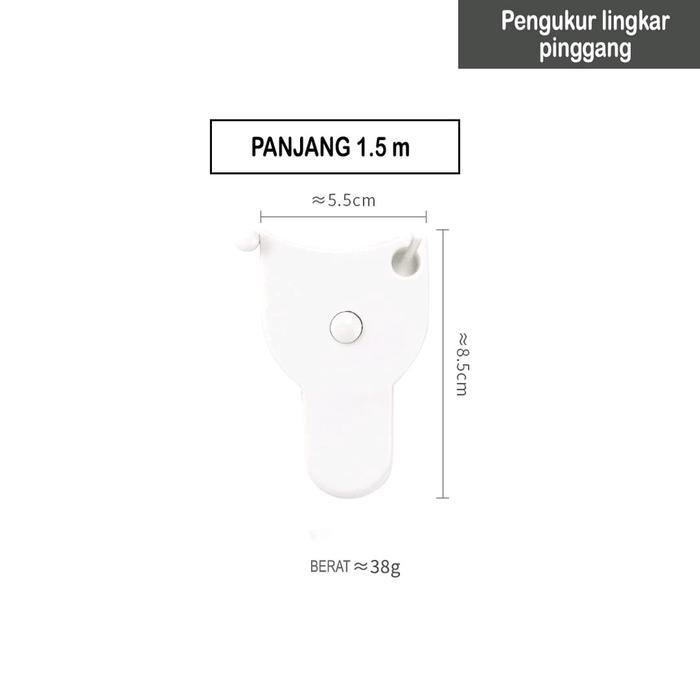 GIFFY Meteran Badan / Pita Ukur Badan / Meteran Gulung Alat Pengukur Lingkar Tubuh Otomatis