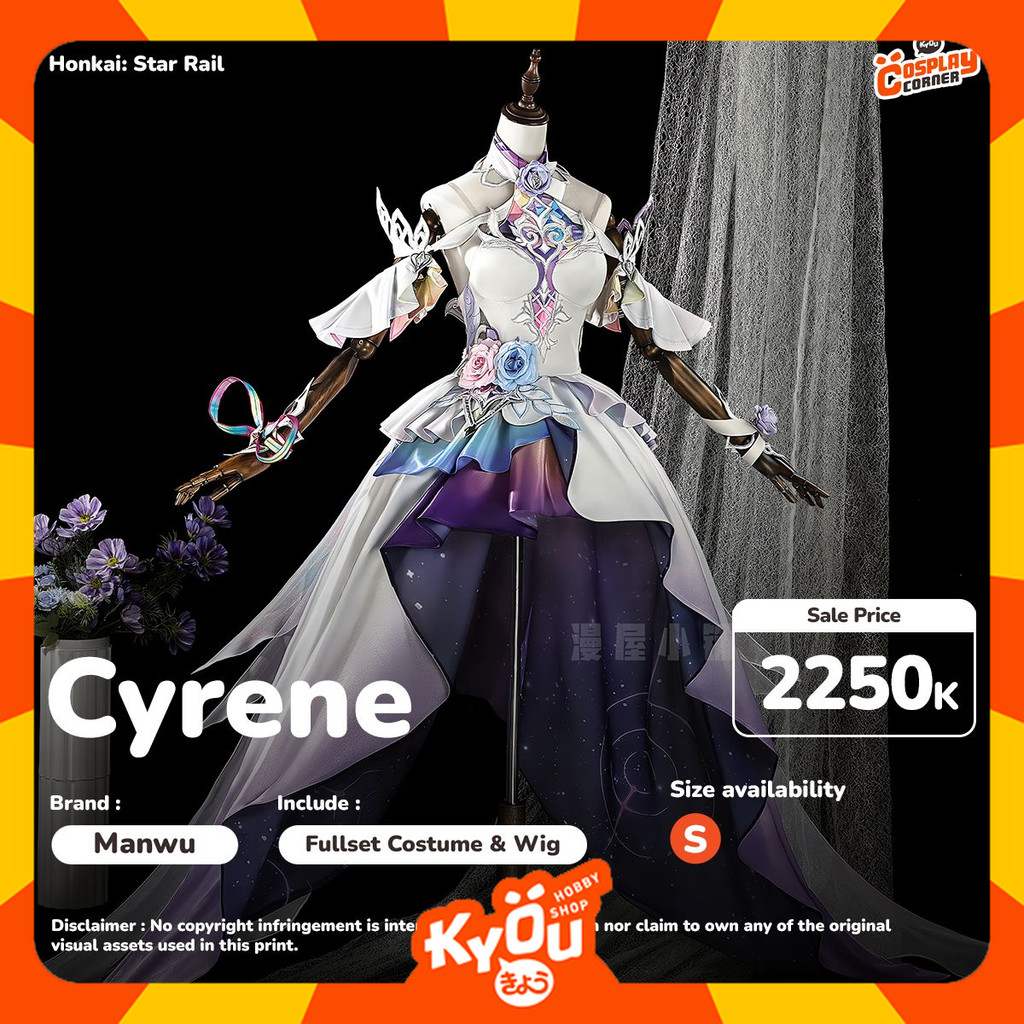 [SELL] Manwu Cyrene Cosplay Costume Set - Honkai HSR(Size S) [KCC]