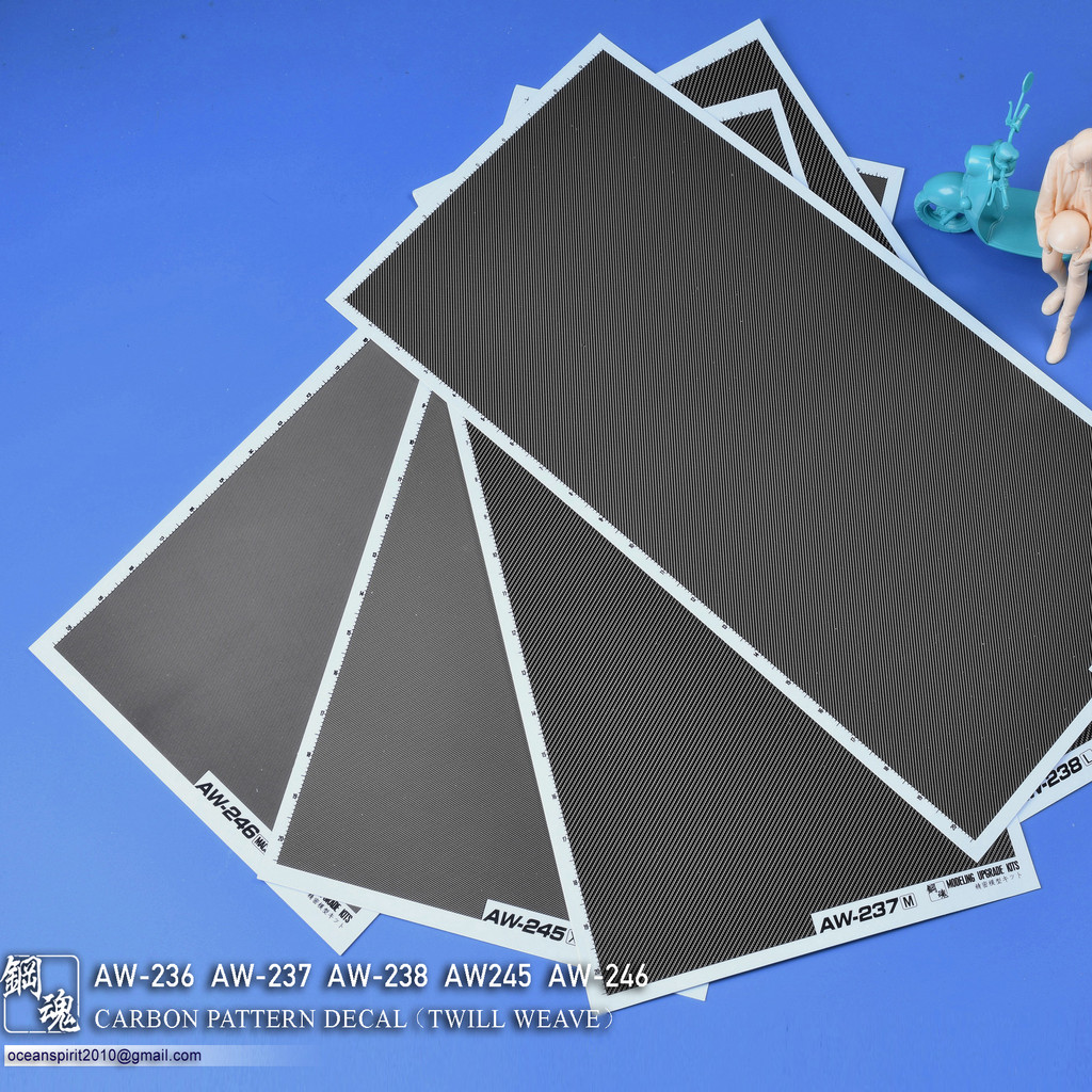 Madworks Carbon Fiber Water Slide Decal (Twill Pattern) Modeling Upgrade Kits for Model Making Hobby