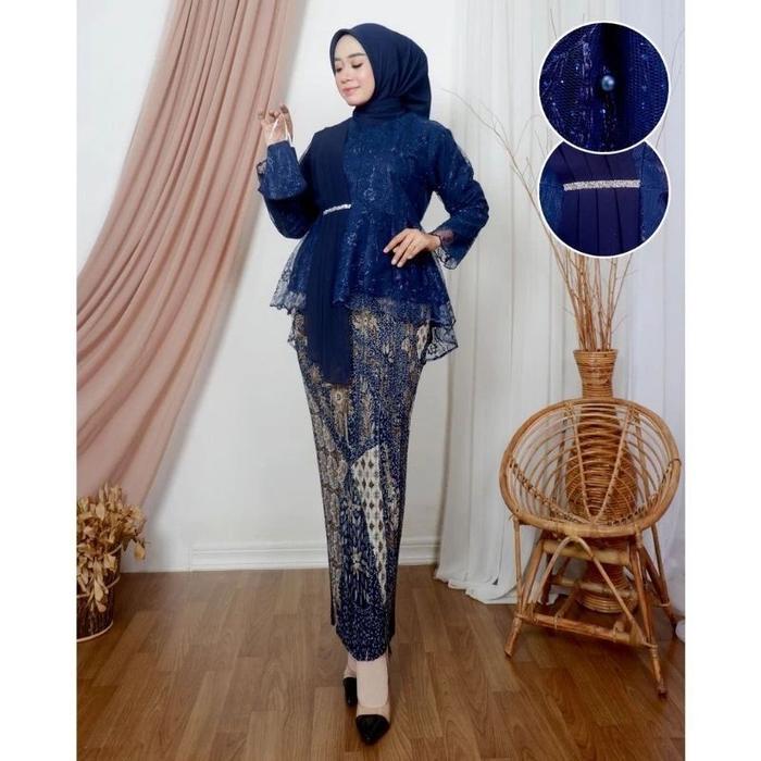 AURORA SELENDANG SERUTTY/ KEBAYA MODERN/ kebayaWisuda Baju Dress Wanita Kondangan Pesta Pendek