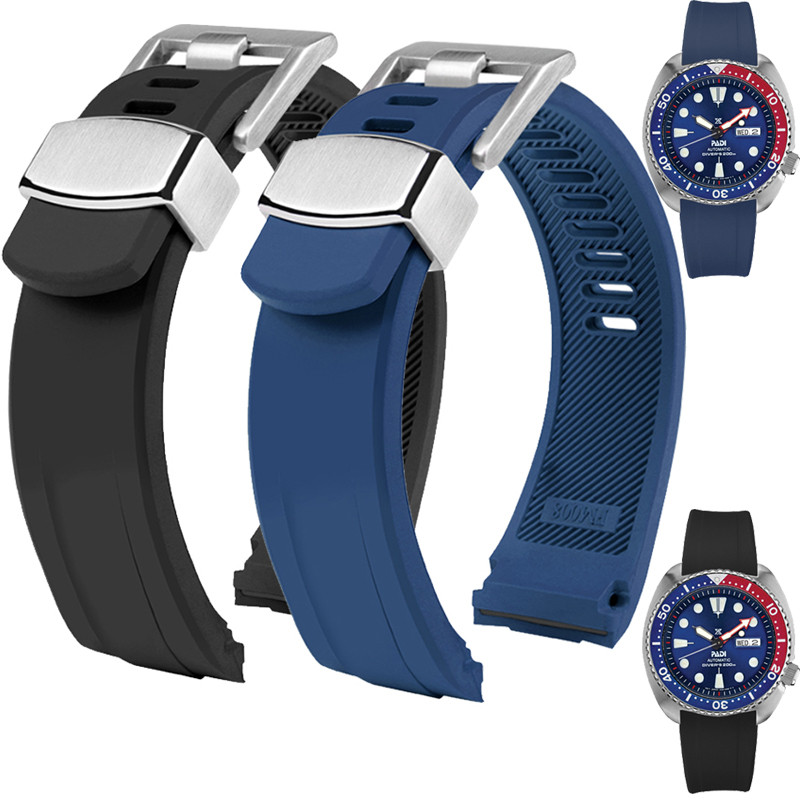Arc mouth Strap For SEIKO PROSPEX cola ring SRPA21J1 SRPE99K1 SRP777J SRPC91J1/25J1 Curved rubber