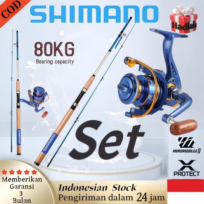 2024 NEW SHIMANO Reel Rod Shimano Pancing Set Reel Pancing Berputar 1 Set Rod Pancing Berputar