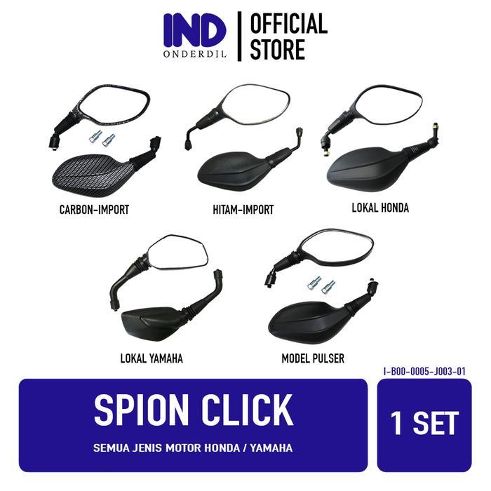 ASLI Spion Click Untuk Motor Honda & Yamaha Beat Karbu FI Pop Street eSP & Vario 110 150 125 LED New