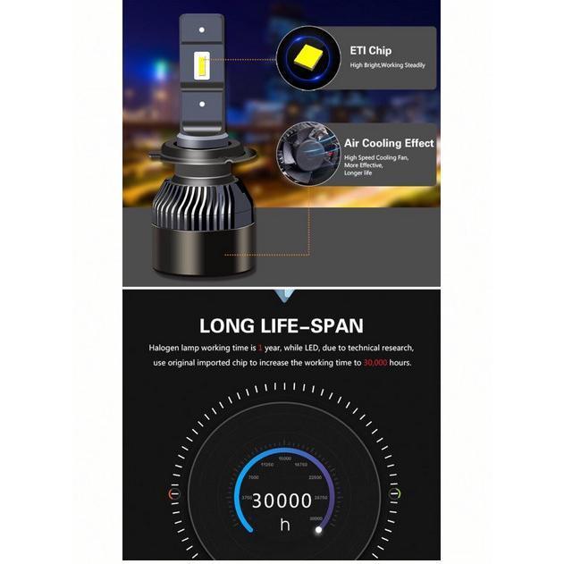 Bohlam Lampu LED Mobil H4 Mini Universal 70W EXTREME BRIGHT super terang bagus