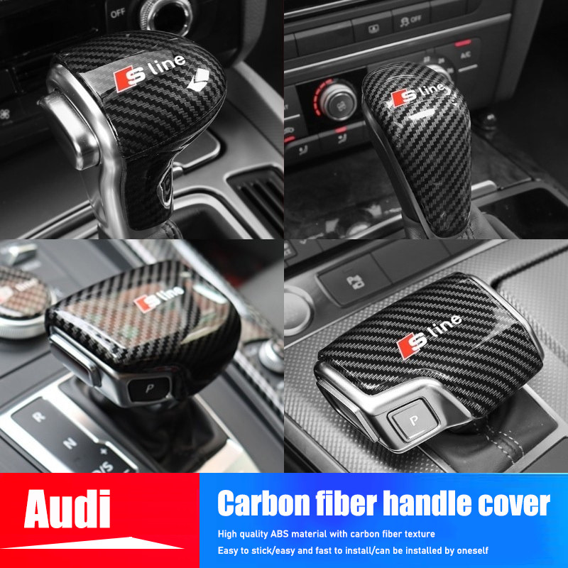 Carbon Fiber Car Handle Cover Shift Knob Modification Shell For Audi Sline A3 A1 A4 B8 B7 A6 C7 A5