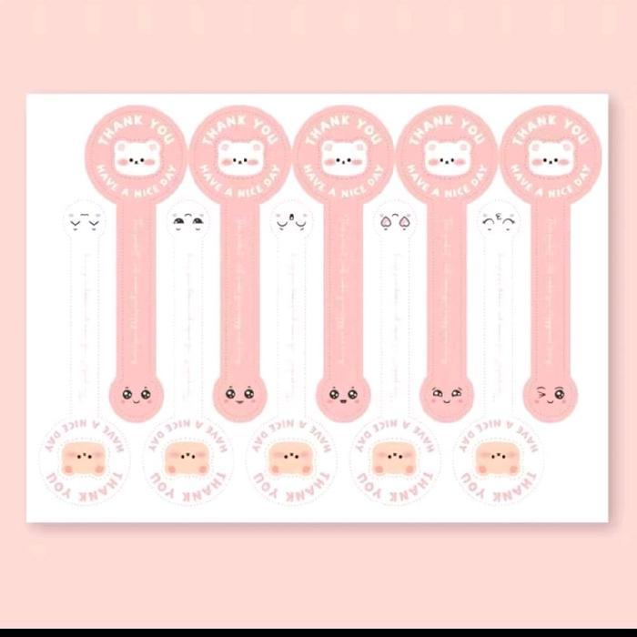 stiker botol jualan stiker segel panjang stiker botol 1 lembar sticker segel botol sticker panjang (