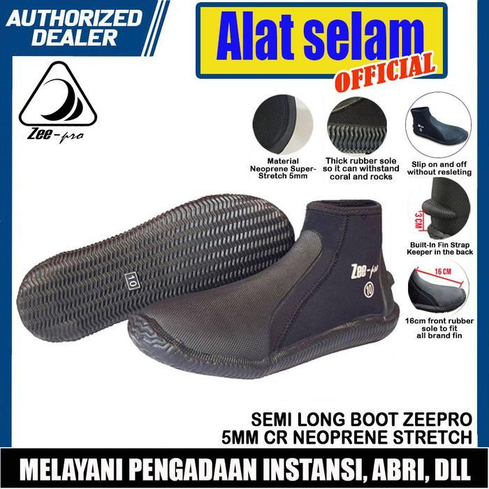 Semi Long Boot Diving Zeepro Neoprene Stretch Booties 5mm Sepatu Selam