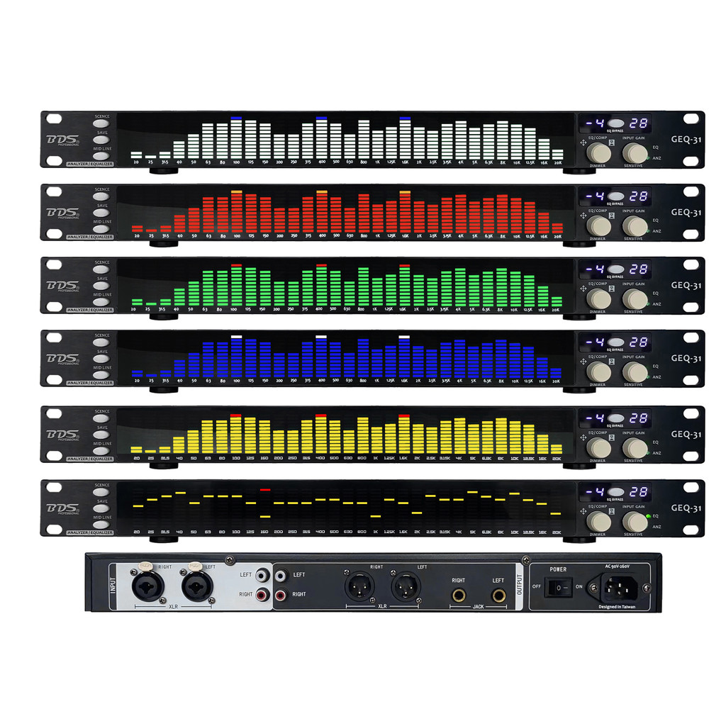 BDS GEQ-31 Mono Digital Spectrum Analyzer LED Display Equalizador Audio Spectrum Indicator Amplifier