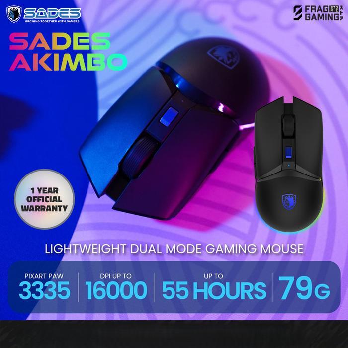 Sades Akimbo Lightweight Dual Mode Wireless Wired Gaming Mouse