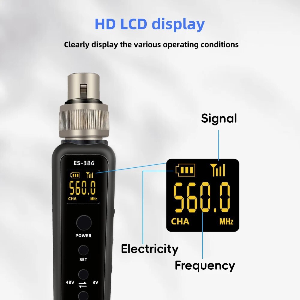 EALSEM UHF Wireless XLR Transmitter & Receiver System, for Dynamic & Condenser Microphone and