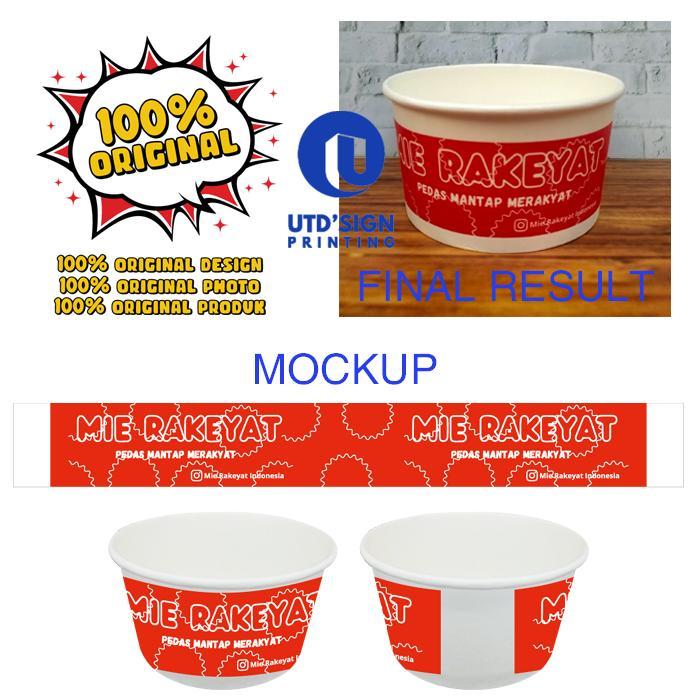 PAPER BOWL 650 ml + CETAK SABLON CUSTOM LOGO