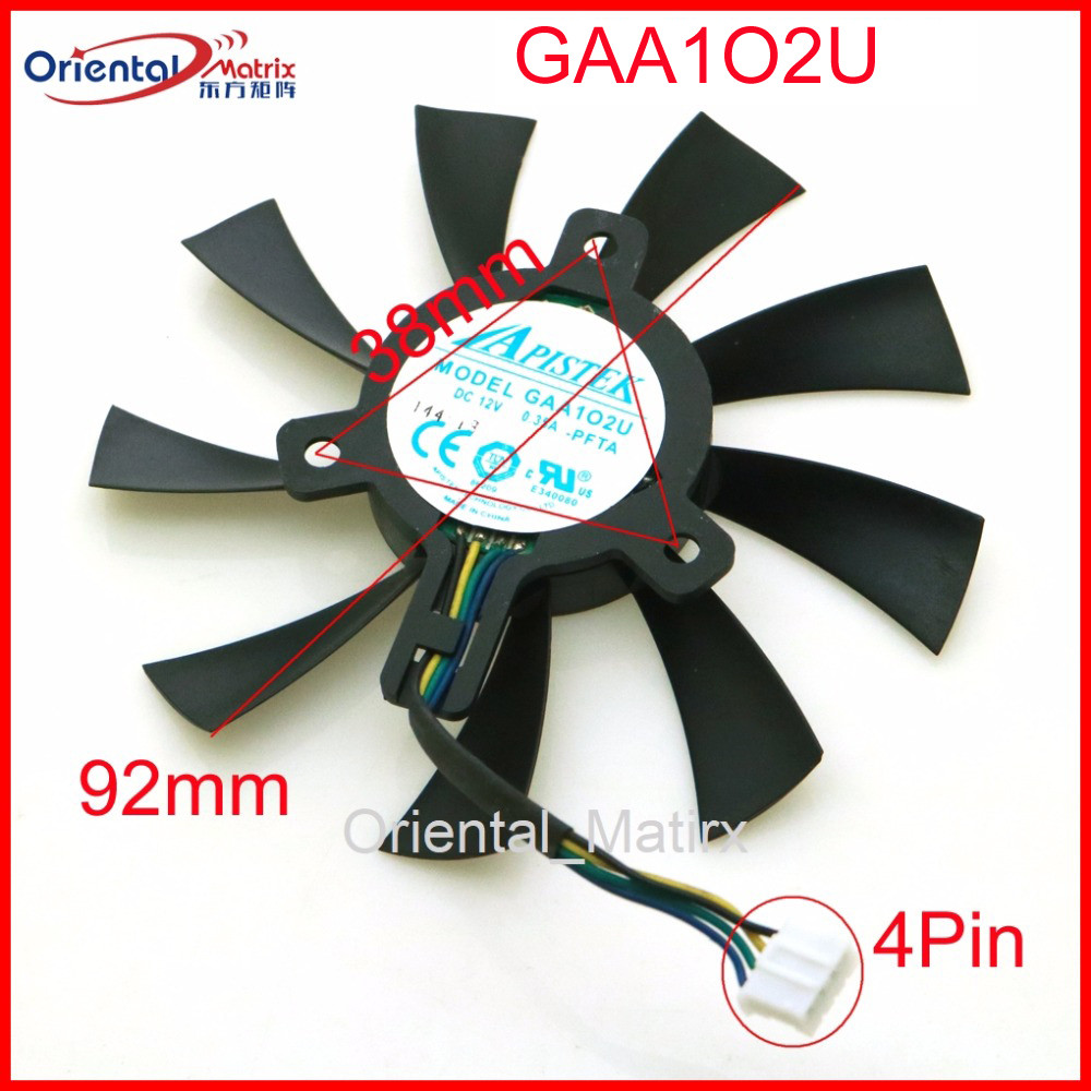 Free Shipping GAA1S2U GAA1O2U DC12V 0.35A 92mm VGA Fan For Sapphire R7 360 260X OC Graphics Card