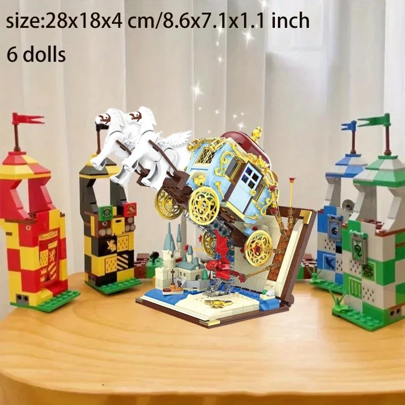 Hospital Wing Anime Book Train Building Block Magic Book Knight Bus Quidditch Grimmauld Place Brick