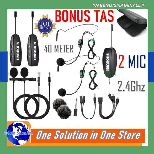 Microphone Clip On Wireless 2.4G PRANK VLOG DSLR Smartphone HP