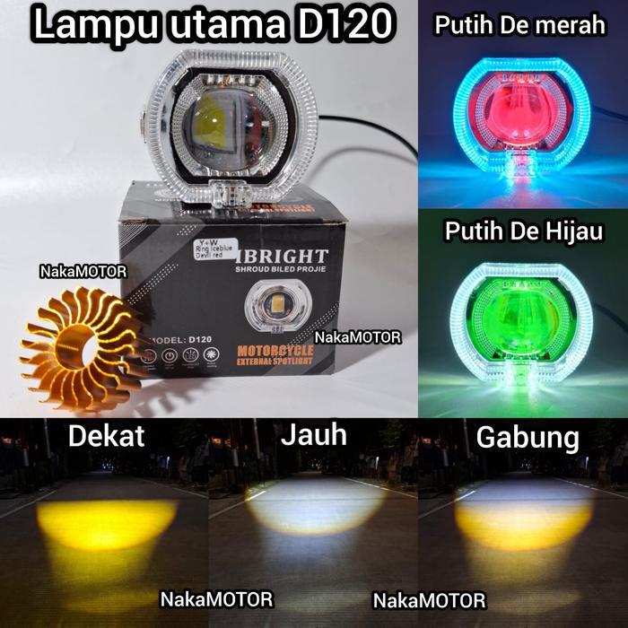 IBRIGHT Lampu Utama Projie Biled Cut Off 3 INC D120 Original Body Silver