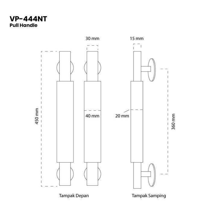 Pull Handle Gagang Tarikan Pintu Rumah Kayu 45 CM STAINLESS Viano ( By Nobleza )