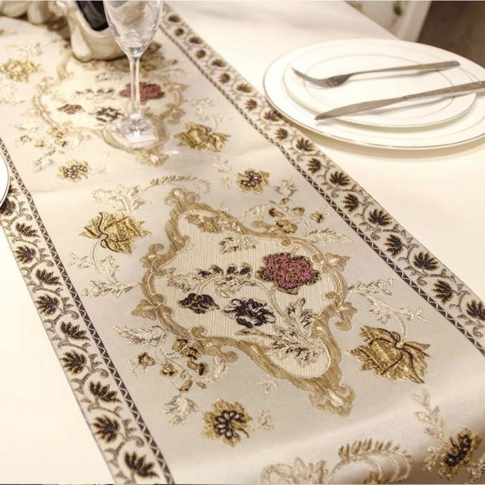 TABLE RUNNER / BED RUNNER / TAPLAK MEJA MAKAN PANJANG JUMEIRAH GOLD HIASAN MEJA