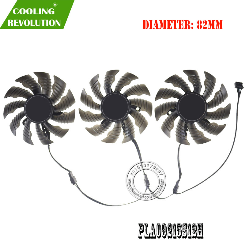 82MM PLA09215S12H 0.55A Graphics Card Fans RTX 2080 2080 Ti For Gigabyte RTX2080 RTX2080Ti Graphics 