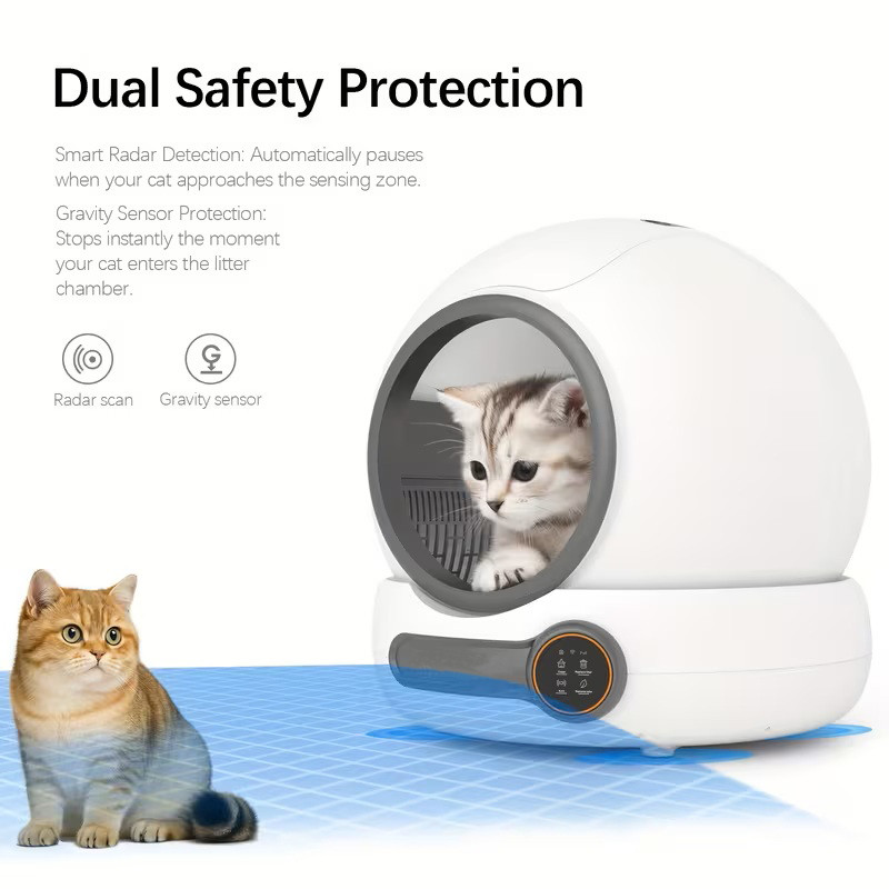 Self Cleaning Cat Litter Box Automatic Smart Cats Litter Box Fully Enclosed APP Control Pet Toilet