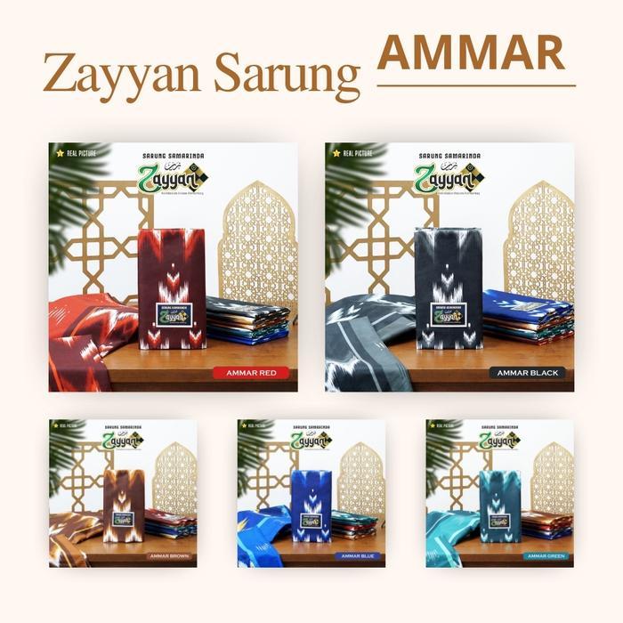 Zayyan Sarung Samarinda Asli Jumbo ( 117 X 100 Cm ) ( Ammar ) Halus Dan Wangi / Sarung Pria Muslim