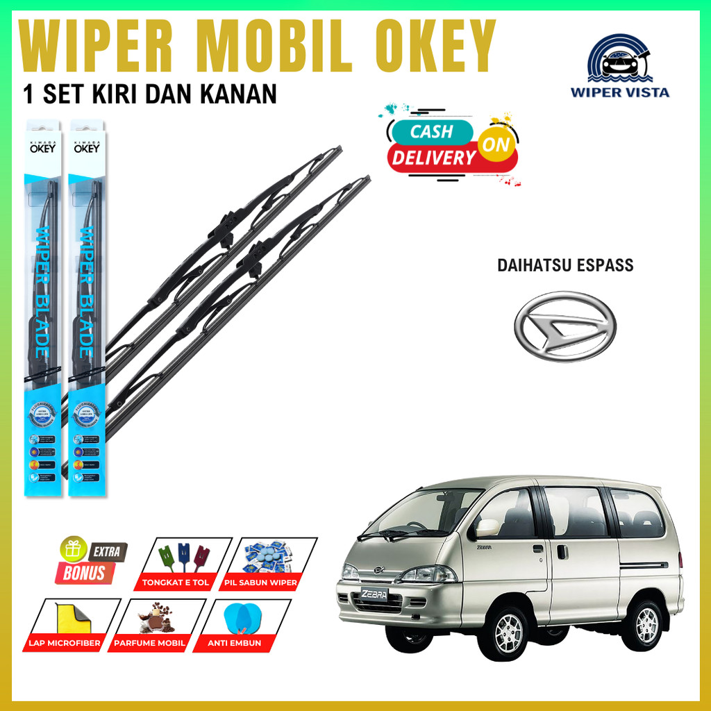 Wiper Daihatsu Espass Konvensional Kaca Depan Mobil Free 5 Bonus