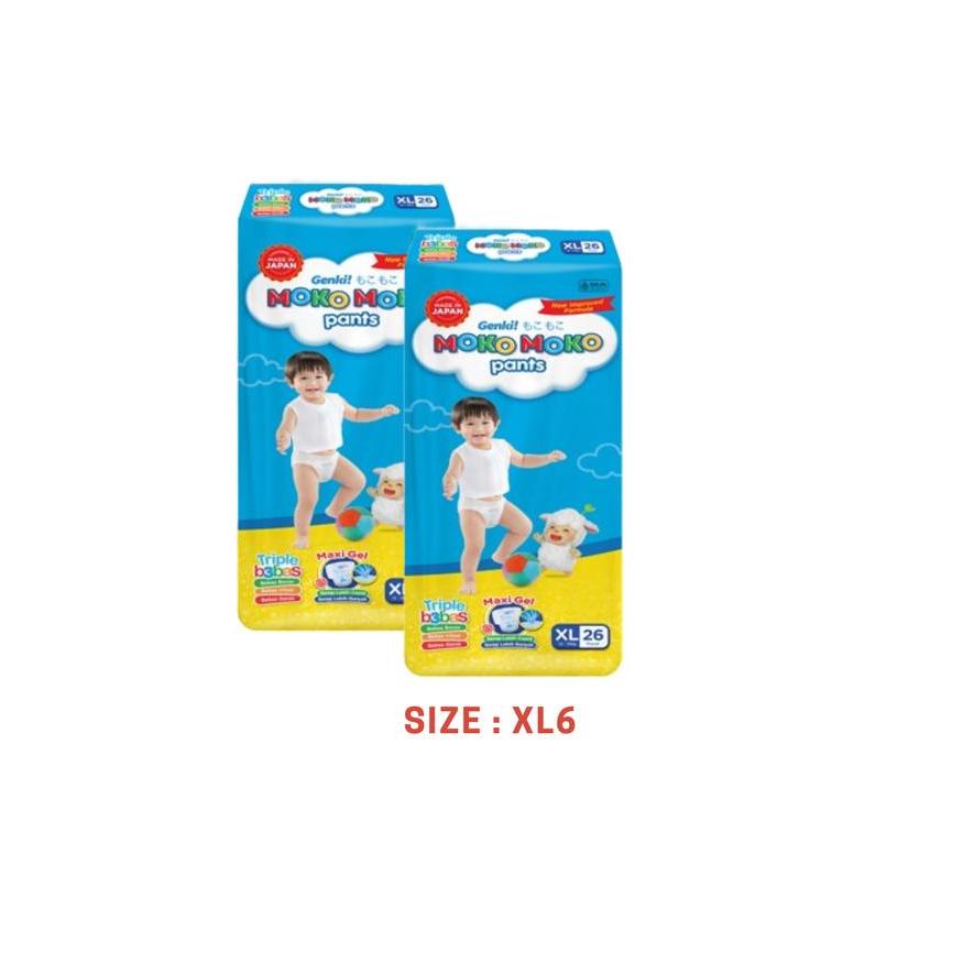 Popok Celana Genki Moko Moko Pants M32[34] L28 [L30] Xl26 / Mokomoko Popok Bayi Sekali Pakai Diapers