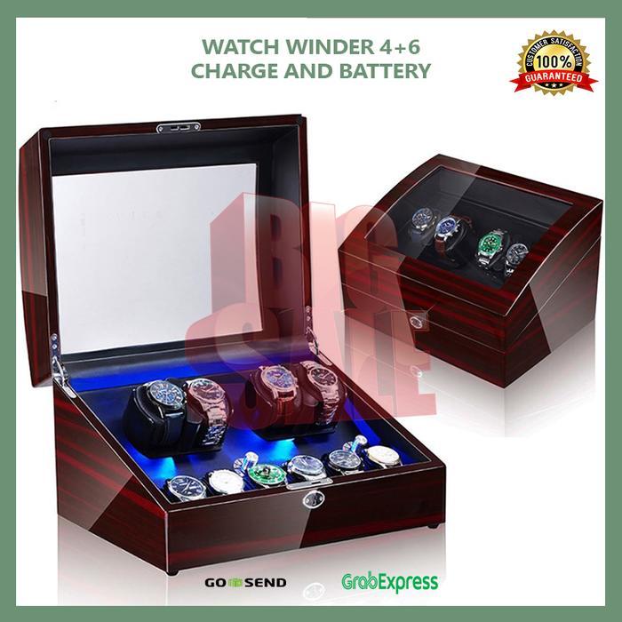 Watch Winder Pemutar Jam Tangan Otomatis 4+6 Slot Japan Motor Warranty