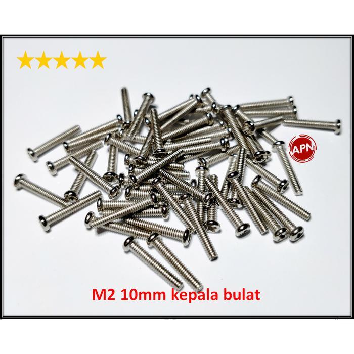 "New" 50PCS BAUT 2MM / BAUT M2 / SCREW M2 PANJANG 10MM KEPALA BULAT