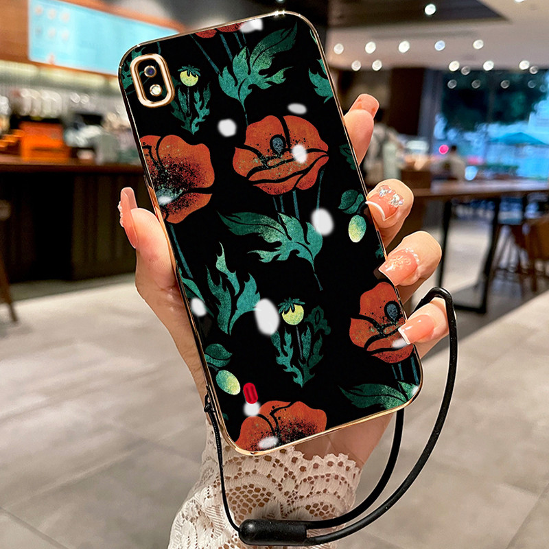 Casing Hp Untuk Samsung Galaxy A10 A10s M01s Case Bunga Seni Mewah Aneh pelapisan Kekinian Cesing si