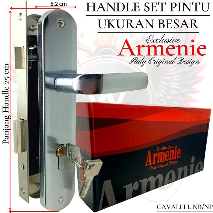 kunci pintu besar ARMENIE gagang cavalli chrome handle pintu 1 set kunci set komplit 1set
