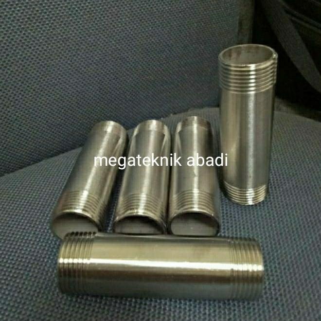 Stok Baru pipa neple 2,5 inch stainless 304 pipa nepel 2,5 inch 10cm