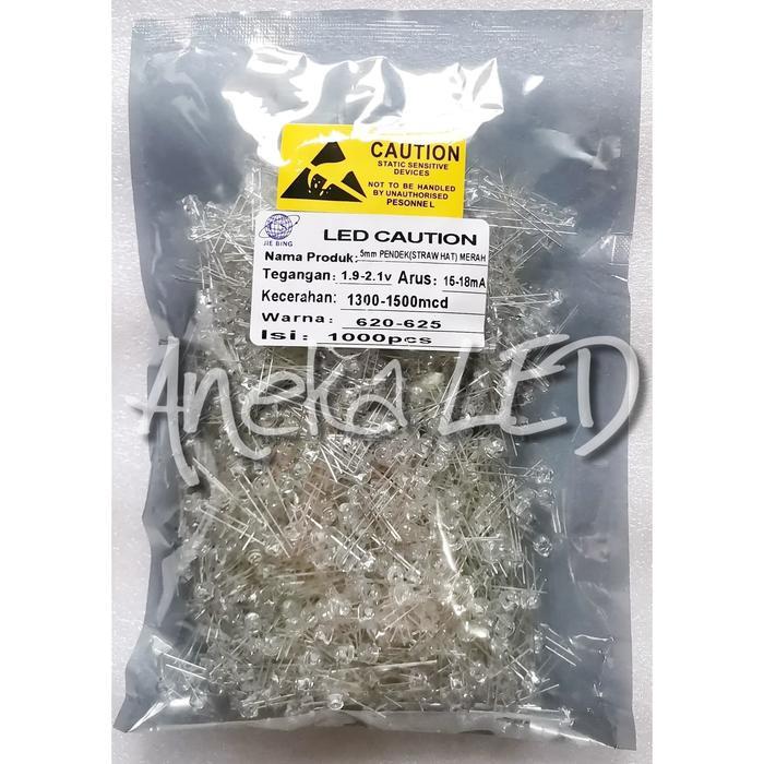 "New" LED 5 mm Pendek (Strawhat) P-merah