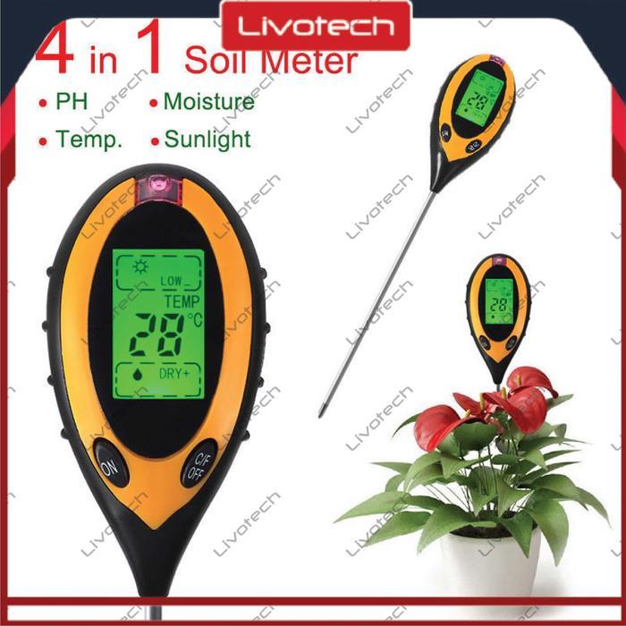 ORIGINAL LIVO Alat Ukur pH Tanah Digital 4 in 1 Soil Survey Instrument AMT-300 Meter READY STOCK
