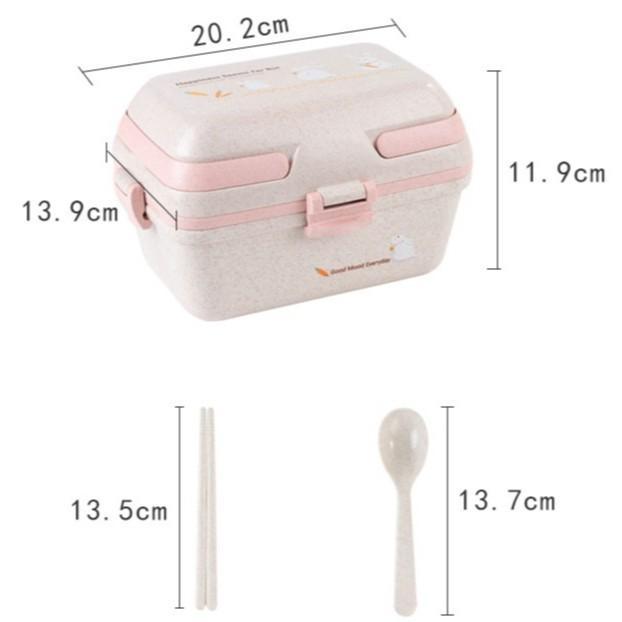 Kotak Bekal 2 Susun / Lunch Box Set / Kotak Makan 2 Susun Anti Bocor Anti Tumpah