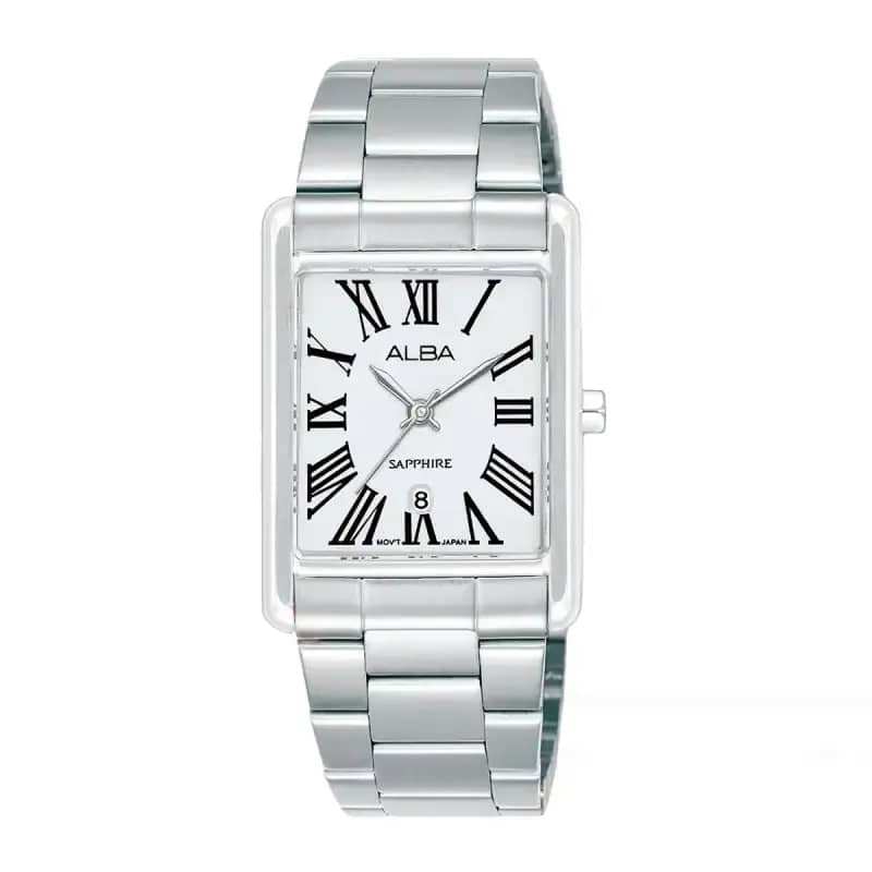 Alba "TANK" AH7ET1X1 Jam Tangan Wanita Rantai Stainless Steel