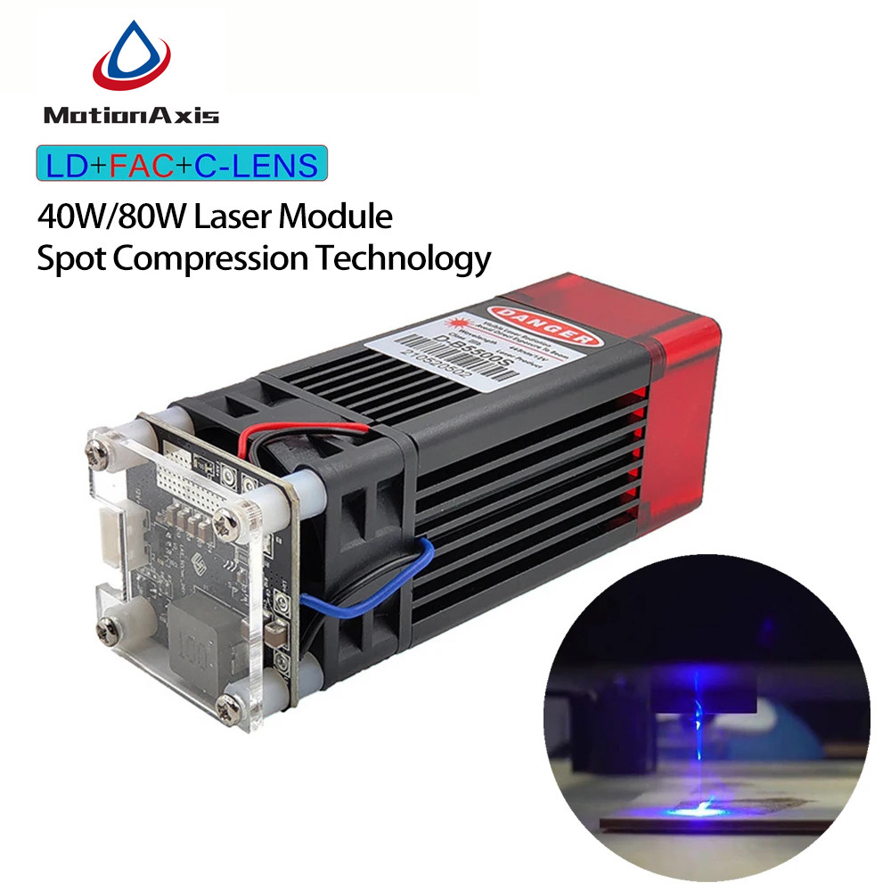 445nm 40W 80W Laser Module Double Laser Diode Head TTL PWM CNC Laser Engraving Metal Cutting Wood