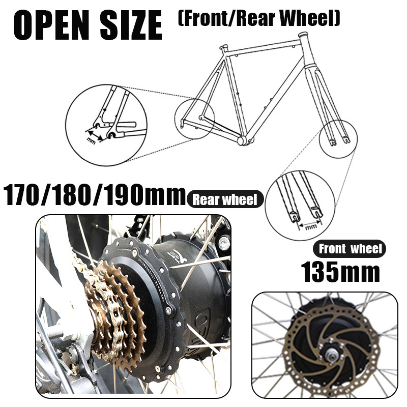 Electric Bike Fat-bike snow-ebike Conversion Kit 20-29 Inch 700C eBIKE Conversion Kit 48V 1000W