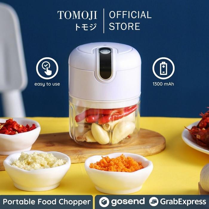 Tomoji Portable Food Chopper - Food Processor Mini 250ml BPA Free ABS & Stainless Steel 304 Mudah