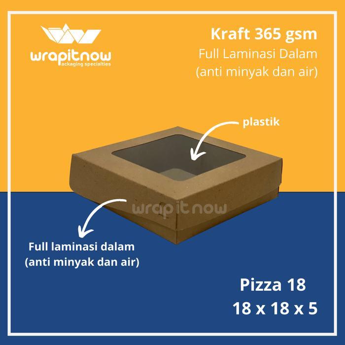 JTTOP" (10 PCS)DUS KRAFT 18X18X5 LAMINASI/ DUS DONAT ISI 4 PIZZA BROWNIES PIE BUAH