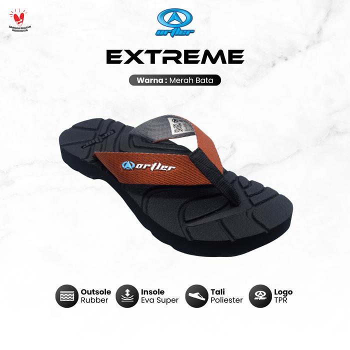Terlaris Sandal Gunung Pria Ortler Merah Bata Sendal Jepit Outdoor Traveling Adventure Tipe Extreme