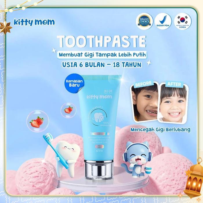 Promo Kitty Mom Toothpaste Pasta Gigi Odol Anak Pencegah Gigi Berlubang & Karies Pasta Gigi Bayi